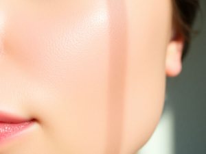 Femeie cu piele curată, fără pete pigmentare.