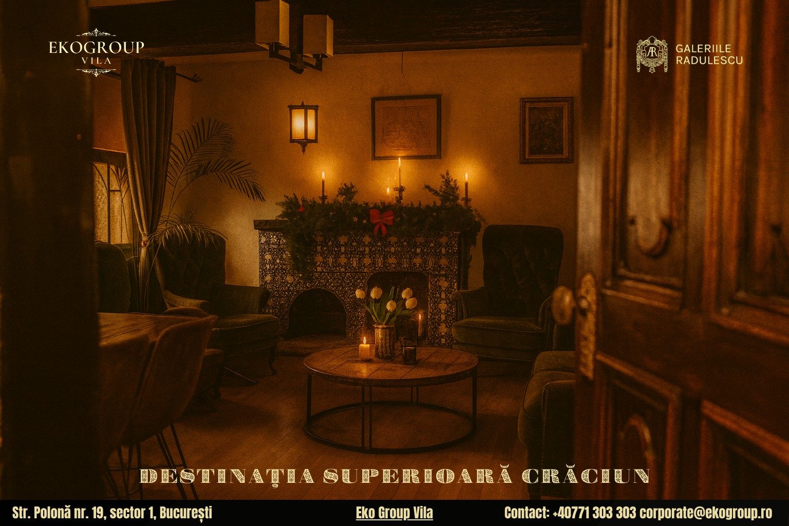 Destinații de Crăciun în București: Eleganța Crăciunului anilor ’30 la Eko Group Vila, o invitație în timp